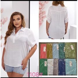 Фотография Рубашка женская летняя 1108 white р.50-56 "P.HEY" недорого оптом от прямого поставщика