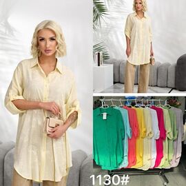 Фотография Рубашка женская летняя 1130 l.yellow р.XL-4XL "P.HEY" недорого оптом от прямого поставщика