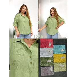Фотография Рубашка женская летняя 125 coral р.3XL-6XL "P.HEY" недорого оптом от прямого поставщика