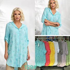 Фотография Рубашка женская летняя 129 khaki р.XL-4XL "P.HEY" недорого оптом от прямого поставщика