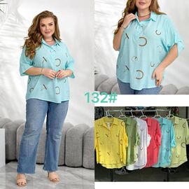 Фотография Рубашка женская летняя 132 white р.3XL-6XL "P.HEY" недорого оптом от прямого поставщика