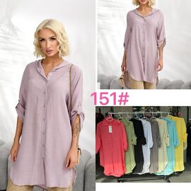 Фотография Рубашка женская летняя 151 coral р.XL-4XL "P.HEY" недорого оптом от прямого поставщика
