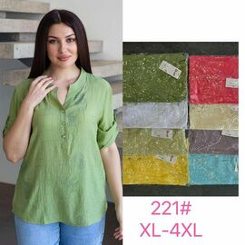 Фотография Рубашка женская летняя 221 green р.48-54 "P.HEY" недорого оптом от прямого поставщика