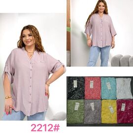 Фотография Рубашка женская летняя 2212 beige р.3XL-6XL "P.HEY" недорого оптом от прямого поставщика