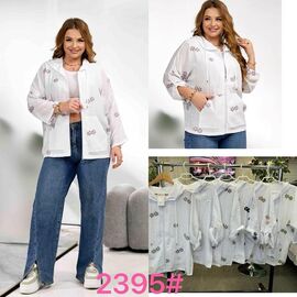 Фотография Рубашка женская 2395 white-brown р.XL-4XL "P.HEY" недорого оптом от прямого поставщика