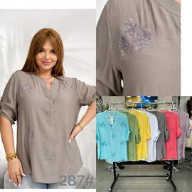 Фотография Рубашка женская летняя 287 green р.3XL-6XL "P.HEY" недорого оптом от прямого поставщика
