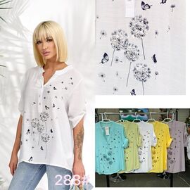 Фотография Рубашка женская летняя 288 l.blue р.XL-4XL "P.HEY" недорого оптом от прямого поставщика