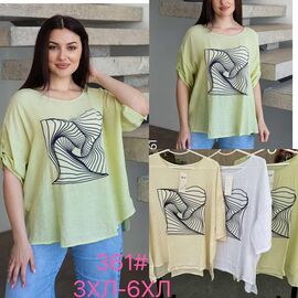 футболка жіноча 361 white р.3XL-6XL "P.HEY" недорого оптом від прямого постачальника