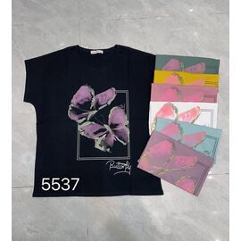 футболка жіноча 5537 mix р.50-54 "FLORA" недорого оптом від прямого постачальника