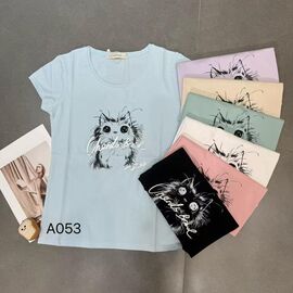 футболка жіноча A053 mix р.44-48 "FLORA" недорого оптом від прямого постачальника