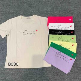 футболка жіноча B030 mix р.46-50 "FLORA" недорого оптом від прямого постачальника
