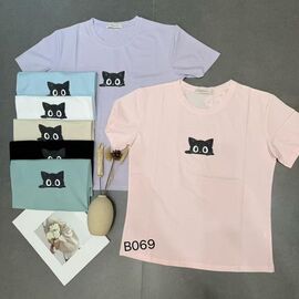 футболка жіноча B069 mix р.46-50 "FLORA" недорого оптом від прямого постачальника