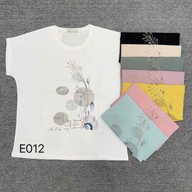 футболка жіноча E012 mix р.50-54 "FLORA" недорого оптом від прямого постачальника