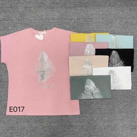 футболка жіноча E017 mix р.50-54 "FLORA" недорого оптом від прямого постачальника