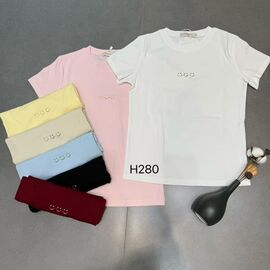 футболка жіноча H280 mix р.44-48 "FLORA" недорого оптом від прямого постачальника