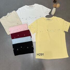 футболка жіноча H291 mix р.44-48 "FLORA" недорого оптом від прямого постачальника