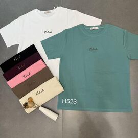 футболка жіноча H523 mix р.50-54 "FLORA" недорого оптом від прямого постачальника