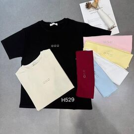 футболка жіноча H529 mix р.50-54 "FLORA" недорого оптом від прямого постачальника