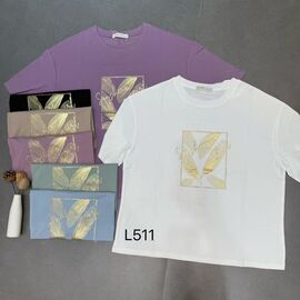 футболка жіноча L511 mix р.52-56 "FLORA" недорого оптом від прямого постачальника