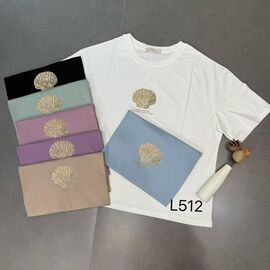 футболка жіноча L512 mix р.52-56 "FLORA" недорого оптом від прямого постачальника