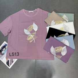 футболка жіноча L513 mix р.52-56 "FLORA" недорого оптом від прямого постачальника
