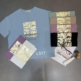 футболка жіноча L517 mix р.52-56 "FLORA" недорого оптом від прямого постачальника