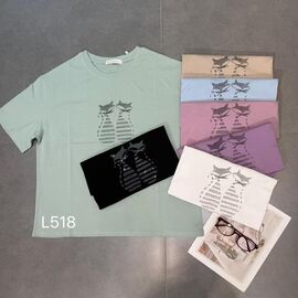 футболка жіноча L518 mix р.52-56 "FLORA" недорого оптом від прямого постачальника