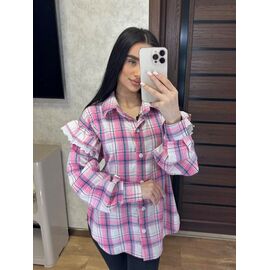 Фотография Рубашка женская 10 pink р.46-52 "VALENTINA" недорого оптом от прямого поставщика