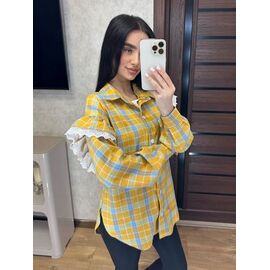 Фотография Рубашка женская 10 yellow р.46-52 "VALENTINA" недорого оптом от прямого поставщика