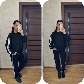 Фотография Костюм спортивный женский тёплый 110 black р.42-52 "VALENTINA" недорого оптом от прямого поставщика