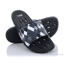 Фотография Шлепки мужские пляжные Лето R021 (w43) black (08841) (6 пар р.40-45) "Obuvok" недорого оптом от прямого поставщика