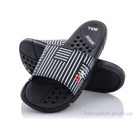 Фотография Шлепки мужские пляжные Лето R022 black-white (08841) (6 пар р.40-45) "Obuvok" недорого оптом от прямого поставщика