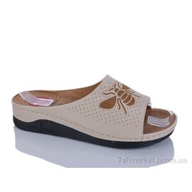 Шльопанці жіночі полегшені Літо 63001-1 beige (6 пар р.36-41) "DeMur" недорого оптом від прямого постачальника