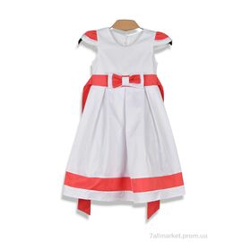 Сукня дитяча Літо 08909 біло-рожевий (3 шт. р.сітка4-6) "Obuvok" недорого оптом від прямого постачальника