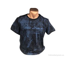 Футболка чоловіча Літо 9845 синій (4 шт. р.сіткаL-3XL) "TurkishBrend" недорого оптом від прямого постачальника