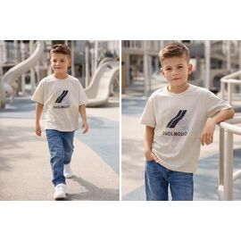 футболка дитяча на хлопчика M811 beige р.6-10 "Major" недорого оптом від прямого постачальника