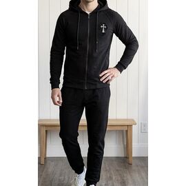 Костюм спортивний чоловічий S767 black р.46-54 "Shoptime" недорого оптом від прямого постачальника