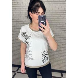 футболка жіноча 25017 white-beige р.M-2XL "PULSE" недорого оптом від прямого постачальника