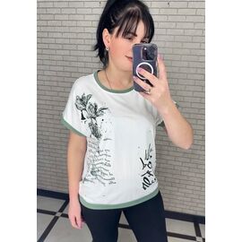 футболка жіноча 25017 white-green р.M-2XL "PULSE" недорого оптом від прямого постачальника