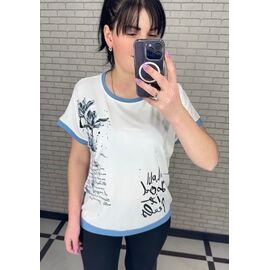 футболка жіноча 25017 white-l.blue р.M-2XL "PULSE" недорого оптом від прямого постачальника