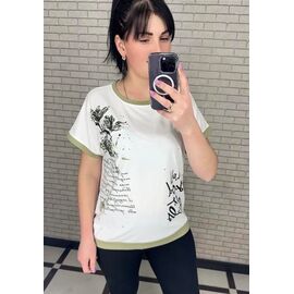 футболка жіноча 25017 white-mint р.M-2XL "PULSE" недорого оптом від прямого постачальника