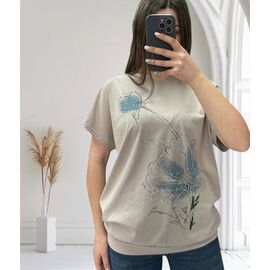 футболка жіноча 25025 beige р.46-52 "PULSE" недорого оптом від прямого постачальника