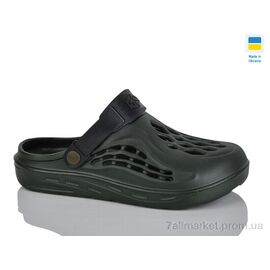 Фотография Кроксы мужские легкие Лето 129 хакі-чорний (8 пар р.41-45) "Lot Shoes" недорого оптом от прямого поставщика