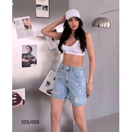 Фотография Шорты женские 355-005 l.blue р.34-40 "Jeans Style" недорого оптом от прямого поставщика