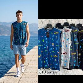 Майка чоловіча 01D mix р.6XL-8XL "Lina" недорого оптом від прямого постачальника