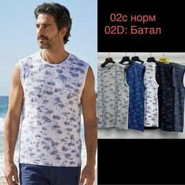 Майка чоловіча 02D mix р.6XL-8XL "Lina" недорого оптом від прямого постачальника