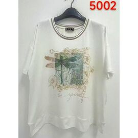 футболка жіноча 3710 white-pink р.52-62 "LIDA" недорого оптом від прямого постачальника