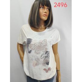 футболка жіноча 2496 white р.52-62 "LIDA" недорого оптом від прямого постачальника