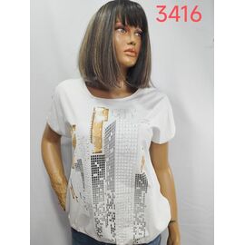 футболка жіноча 3416 white р.52-62 "LIDA" недорого оптом від прямого постачальника
