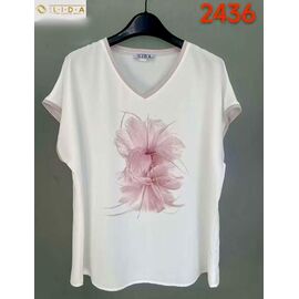 футболка жіноча 2436 white р.52-62 "LIDA" недорого оптом від прямого постачальника